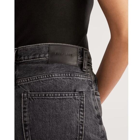 Everlane The 90’s Cheeky Jean Cropped Ankle Raw Hem Frayed Edge Black Gray 27 - Picture 7 of 15